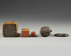 Three Chinese soapstone seals and a bronze erotic coin