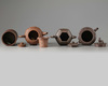 Three Chinese Yixing teapots and a Yixing brush pot