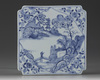 A CHINESE BLUE AND WHITE SQUARE TILE, CHINA, 18TH CENTURY