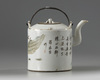 A Chinese famille rose 'narrative' teapot and cover
