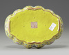 A Chinese yellow-ground famille rose 'tea poem' foliate tray