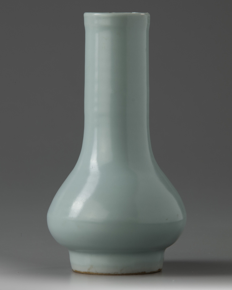 A Chinese pale-blue-glazed bottle vase