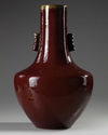 A large Chinese flambe glazed arrow vase