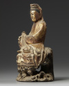 A CHINESE GILT-LACQUERED WOOD GUANYIN