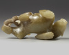 A Chinese celadon jade qilin