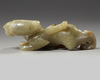 A Chinese celadon jade qilin