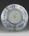 A Chinese blue and white 'Kraak porselein' charger