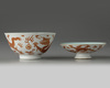 A Chinese white-ground sgraffiato iron-red-decorated 'dragon' bowl and cover