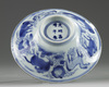 A Chinese blue and white 'Eight Horses of Mu Wang' conical bowl