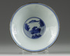 A Chinese blue and white 'Eight Horses of Mu Wang' conical bowl