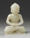 A Chinese white jade Shakyamuni