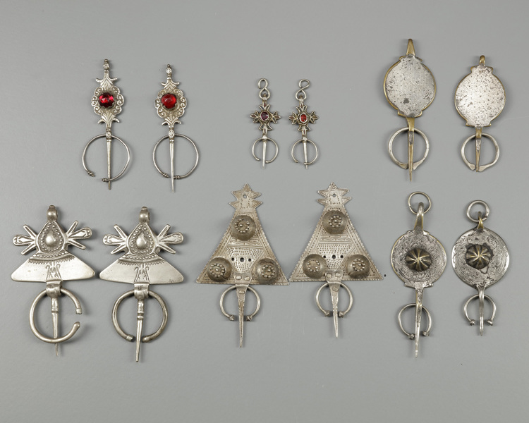 Six pair of silver fibula