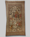 An Islamic silk cloth depicting various figures