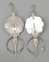 A pair of silver with mineral stone inlay fibula