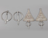 Two pair of silver fibula
