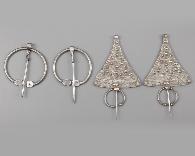 Two pair of silver fibula