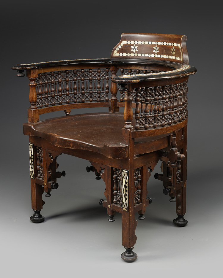 An Islamic  Syrian wooden armchair