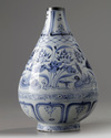 A Chinese blue and white bottle vase