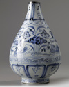 A Chinese blue and white bottle vase