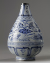 A Chinese blue and white bottle vase