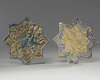 Two Kashan star shaped tiles