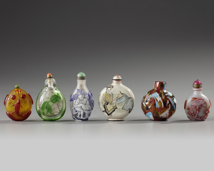 Six Chinese snuff bottles