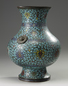 A Chinese Ming-style cloisonné enamel 'hu' vase