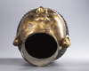 A large Chinese gilt bronze buddha head