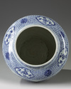 A large Chinese Yuan-style blue and white jar