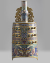 A Chinese cloisonne enamel bell, yongzhong