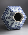 A Chinese blue and white hexagonal vase