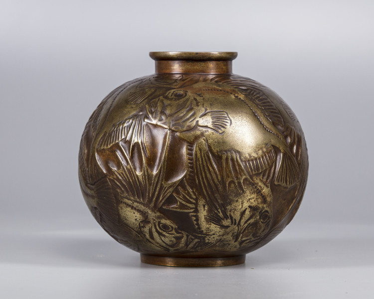 A Japanese large bronze vase