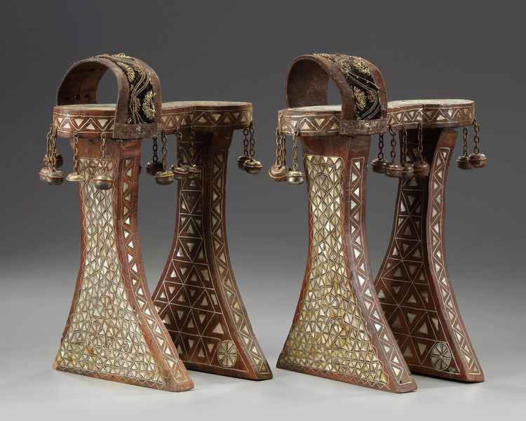 Two Islamic Ottoman hammam shoes