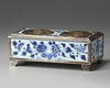 A Chinese blue and white rectangular writing set