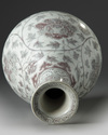 A Chinese Hongwu-style underglaze copper red 'peony' yuhuchunping