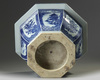 A Chinese blue and white octagonal jardinière
