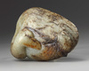 A Chinese celadon and russet jade jade 'goose' boulder