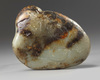 A Chinese celadon and russet jade jade 'goose' boulder