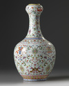 A Chinese famille rose Eight Buddhist Emblems garlic neck vase