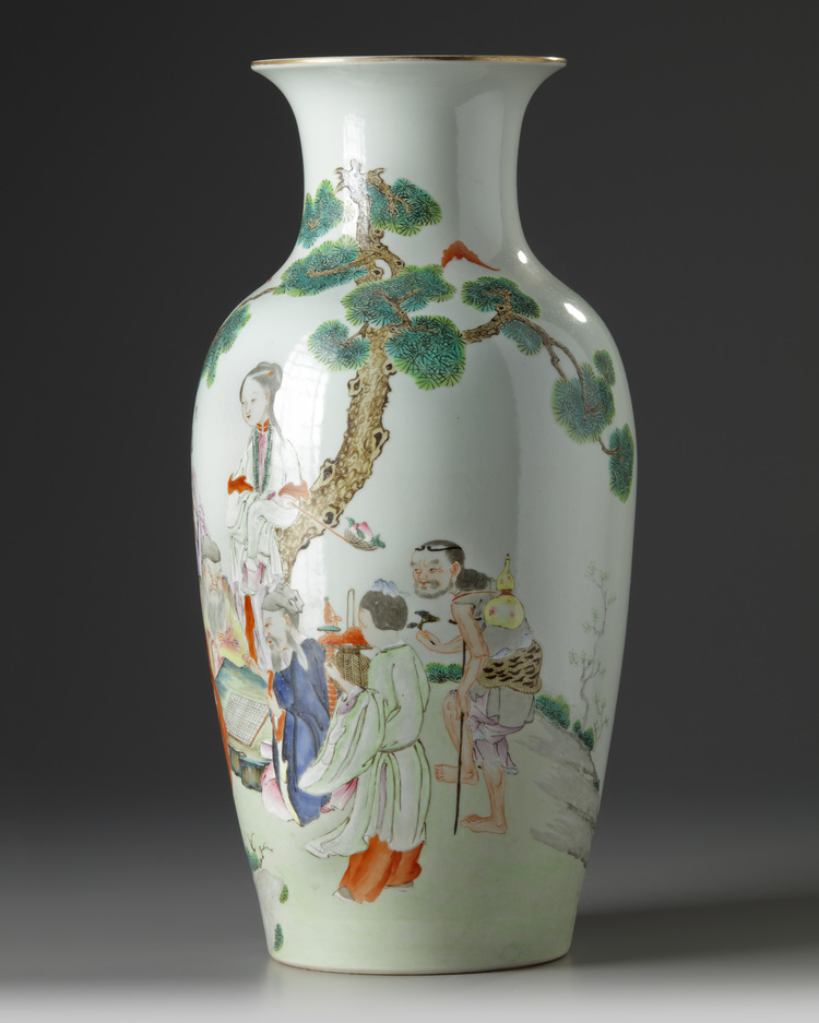 A Chinese famille rose ‘Eight Immortals’ vase