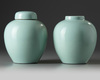 Two Chinese pale celadon-glazed jars