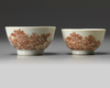 A set of two Chinese sepia-decorated 'landscape' bowls