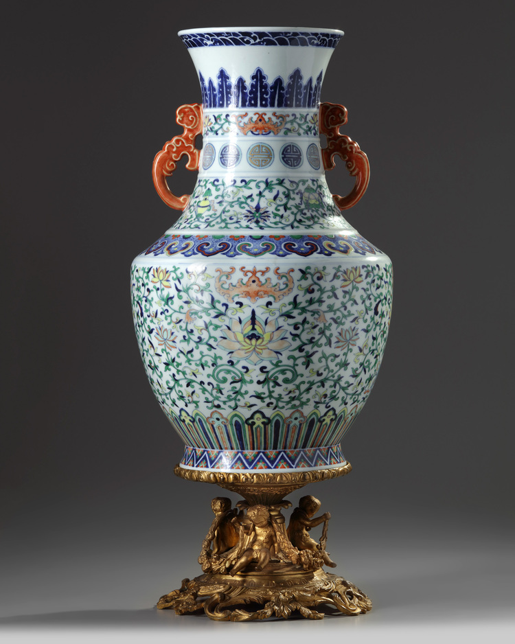 A large Chinese doucai baluster vase