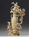 A Chinese carved ivory 'Guanyin' vase