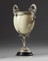 A Japanese silver-mounted ostrich egg cup