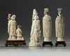 A group of four Chinese ivory figural carvings