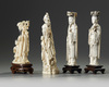 A group of four Chinese ivory figural carvings