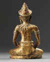 A Khmer gilt bronze figure of a Buddha