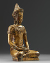 A Khmer gilt bronze figure of a Buddha