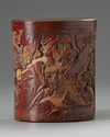 A Chinese bamboo brush pot, bitong